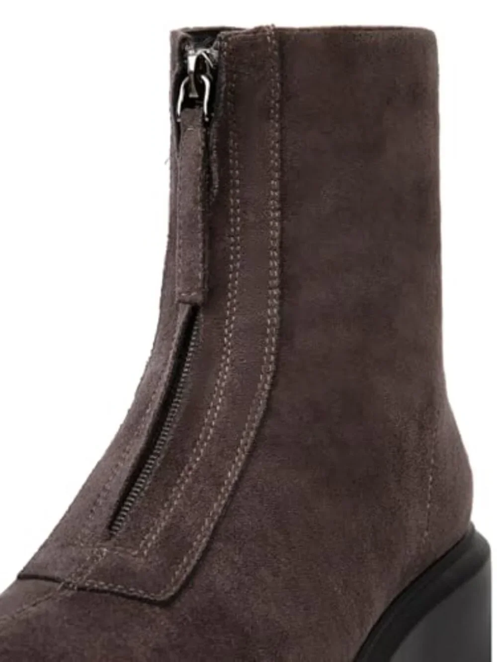 Platform Ankle Boots Chunky Chelsea Short Fall Booties Front Zipper Combat